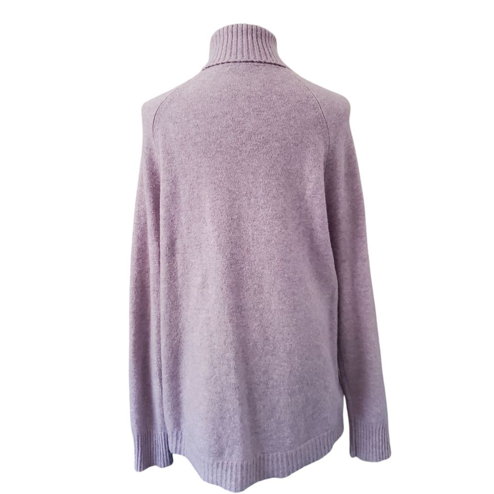 J.CREW Lavender Alpaca/ Wool Blend‎ High-Low Turtle Neck Sweater Women’s Large - Picture 4 of 14